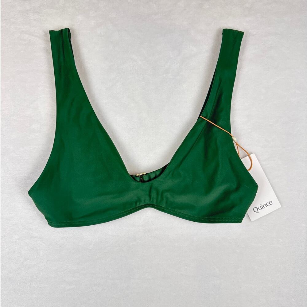 NWT Quince Bralette Bikini Top - Dark / Hunter Green Size Small